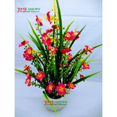 Picture of Artificial Wildflower & Plant 38Cm In Plastic Pot For Decoration - Home Decoration Item (Plastic Tob Magenta)