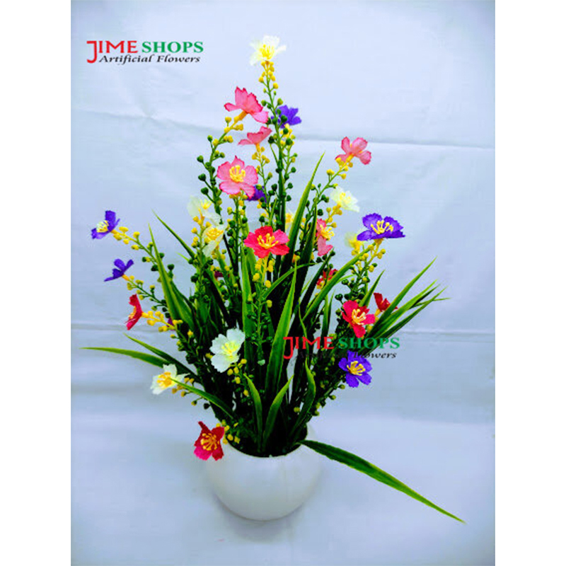 Picture of Artificial Wildflower & Plant 38Cm In Plastic Pot For Decoration - Home Decoration Item (Plastic Tob Multi)