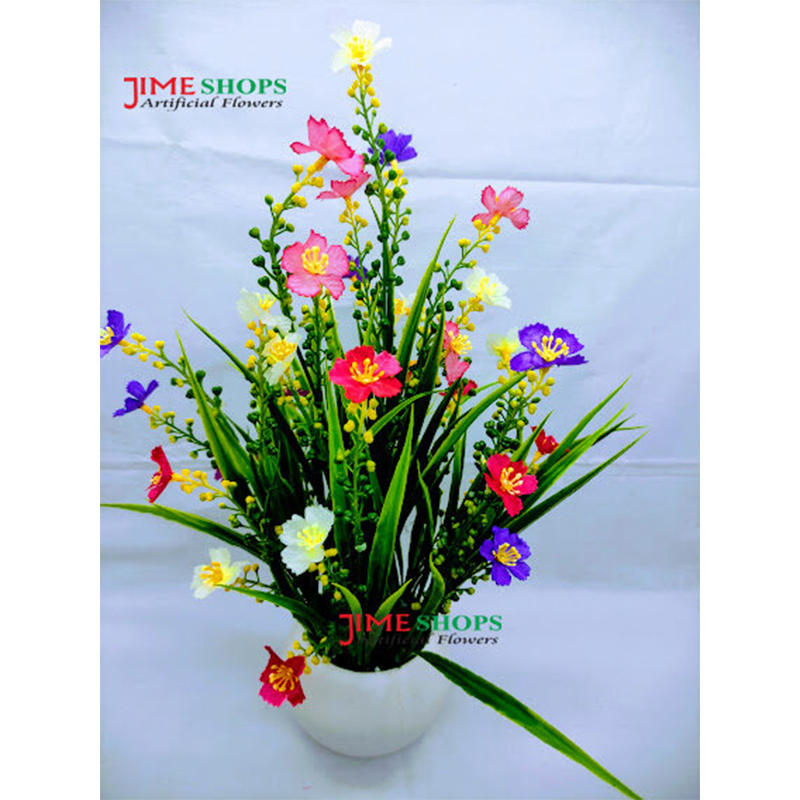 Picture of Artificial Wildflower & Plant 38Cm In Plastic Pot For Decoration - Home Decoration Item (Plastic Tob Multi)