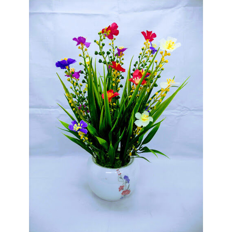 Picture of Artificial Wildflower & Plant 38Cm In Plastic Pot For Decoration - Home Decoration Item (ceramic tob 2)