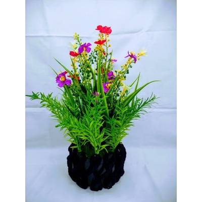 Picture of Artificial WildFlower & plant 30cm in Ceramics or Bambo pot for Decoration - Home Decoration Item - Home Decoration Item - artificial flower (Multi Mini Sorisha)