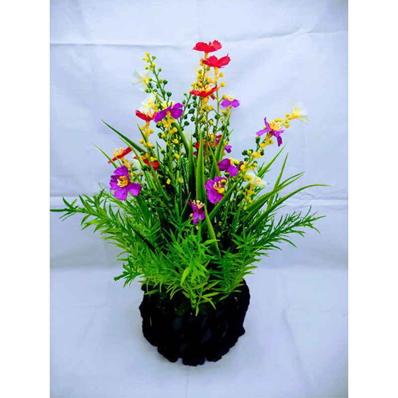Picture of Artificial WildFlower & plant 30cm in Ceramics or Bambo pot for Decoration - Home Decoration Item - Home Decoration Item - artificial flower (Multi Mini Sorisha)