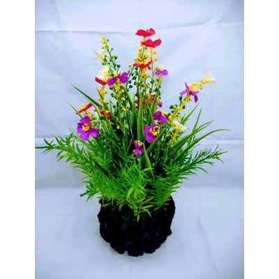 Picture of Artificial WildFlower & plant 30cm in Ceramics or Bambo pot for Decoration - Home Decoration Item - Home Decoration Item - artificial flower (Multi Mini Sorisha)