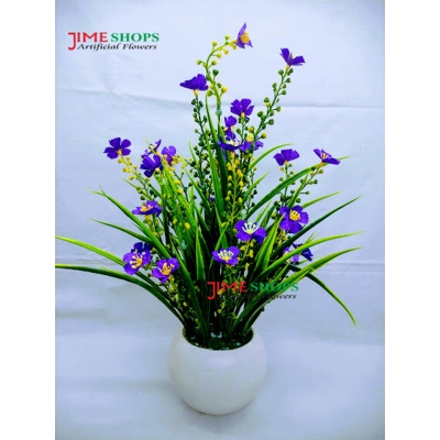 Picture of Artificial WildFlower & plant 30cm in Ceramics or Bambo pot for Decoration - Home Decoration Item - Home Decoration Item - artificial flower (Plastic Tob Violet)