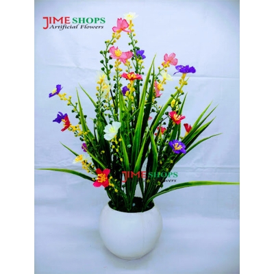 Picture of Artificial WildFlower & plant 30cm in Ceramics or Bambo pot for Decoration - Home Decoration Item - Home Decoration Item - artificial flower (Plastic Tob Multi)