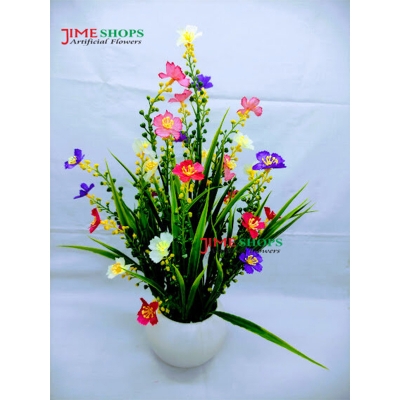 Picture of Artificial WildFlower & plant 30cm in Ceramics or Bambo pot for Decoration - Home Decoration Item - Home Decoration Item - artificial flower (Plastic Tob Multi)
