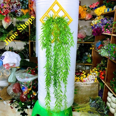 Picture of Artificial Wall hanging leaves with hanging chika, Jime shops wall hanging (Green)