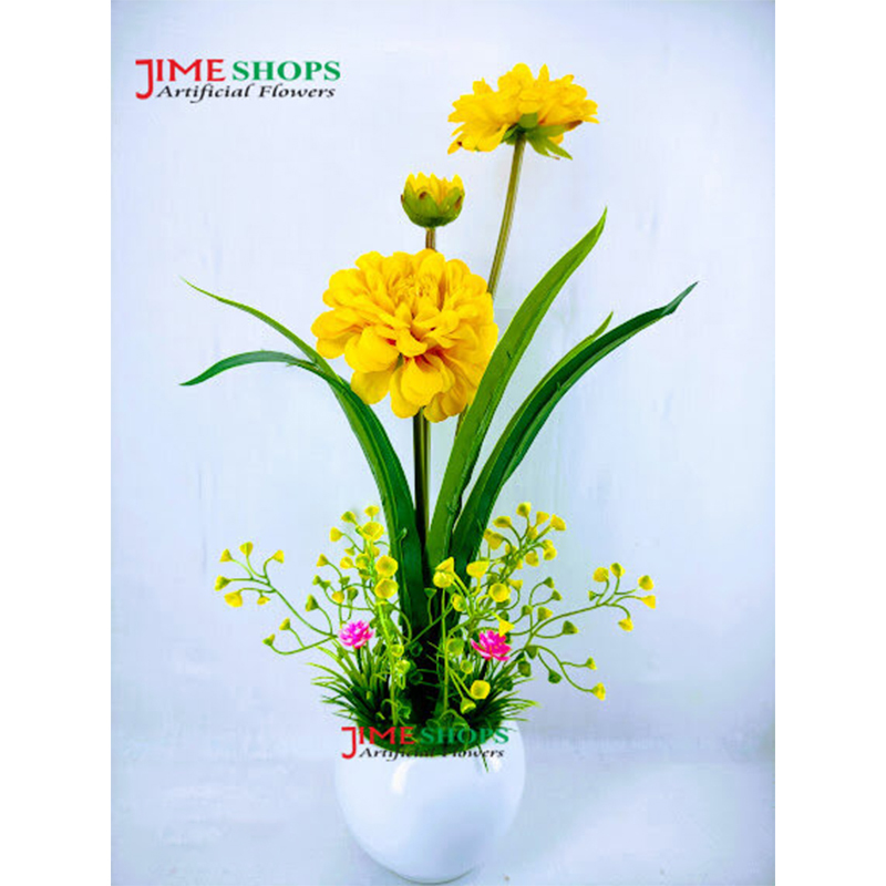 Picture of Artificial Orchid & Tulip flower in Plastic Tob For Any Kind decoration flowers - Home Decoration Item - Home Decoration Items (Pink)