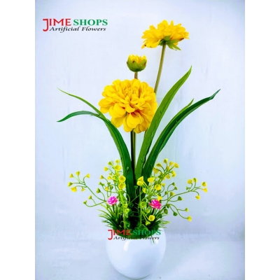 Picture of Artificial Orchid & Tulip flower in Plastic Tob For Any Kind decoration flowers - Home Decoration Item - Home Decoration Items (Pink)