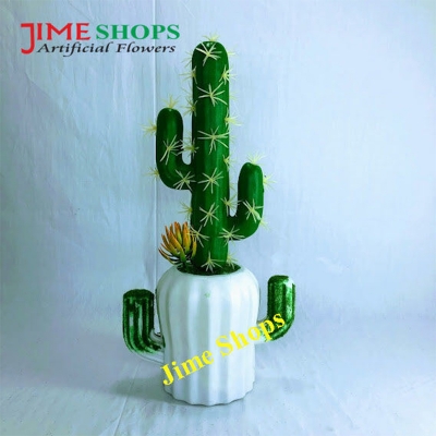 Picture of Artificial Cactus In Plastic Or Different Ceramic Pot For Any Kind Of Decoration, Jime Shops Flower - Home Decoration Item - Home Decoration Item - artificial flower (Cactus 12)