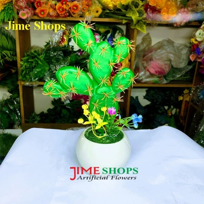 Picture of Artificial Cactus In Plastic Or Different Ceramic Pot For Any Kind Of Decoration, Jime Shops Flower - Home Decoration Item - Home Decoration Item - artificial flower (cactus 8)