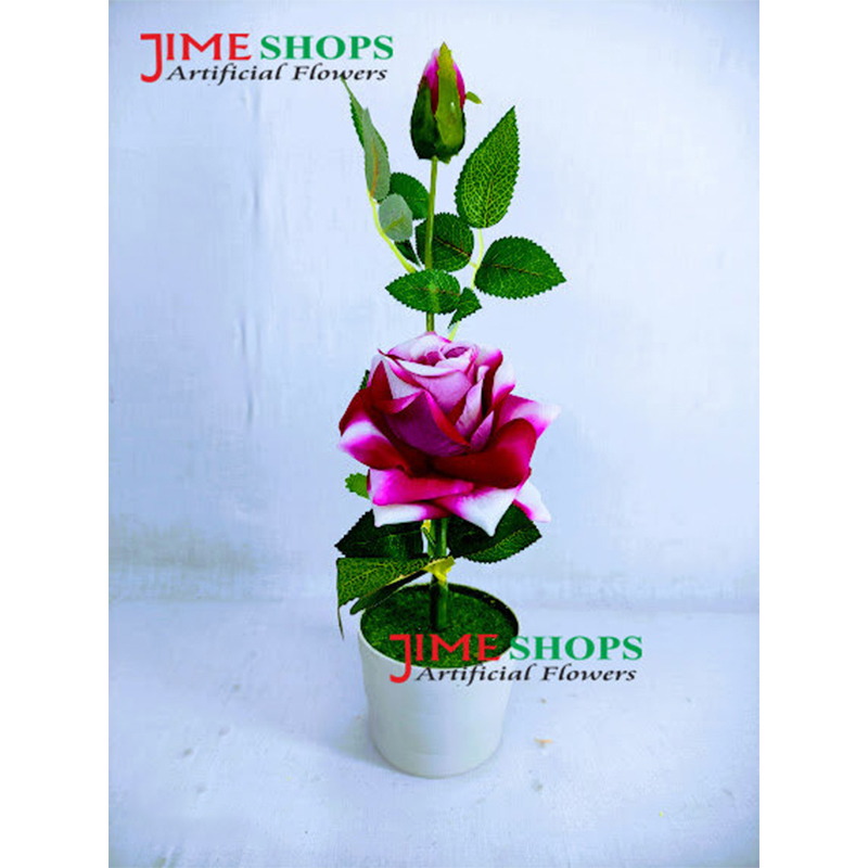 Picture of Artificial Rose Flower & Plant In Plastic pot 12inc/30cm - Home Decoration Item - artificial flower (Mix Rose)