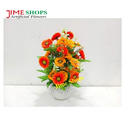 Picture of Artificial Flower round tob with varies flowers, Table flower tob 11 inc, fake flower for decoration (TT 1)