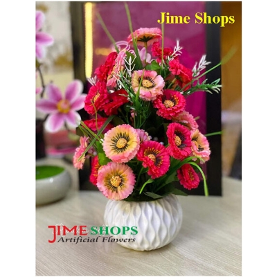 Picture of Artificial Flower round tob with varies flowers, Table flower tob 11 inc, fake flower for decoration (TT 5)