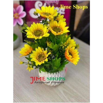 Picture of Artificial Flower round tob with varies flowers, Table flower tob 11 inc, fake flower for decoration (TT 4)