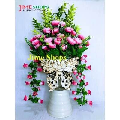 Picture of Wall Hanging Artificial Flower with Wooden Butterfly tob or basket 13/16inc long - Home Decoration Item - artificial flower (Type 2)