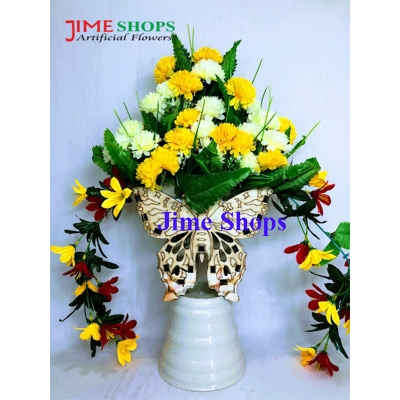 Picture of Wall Hanging Artificial Flower with Wooden Butterfly tob or basket 13/16inc long - Home Decoration Item - artificial flower (Type 5)
