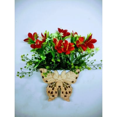 Picture of Wall Hanging Artificial Flower with Wooden Butterfly tob or basket 13/16inc long - Home Decoration Item - artificial flower (Type 1)
