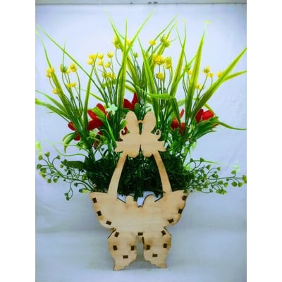 Picture of Wall Hanging Artificial Flower with Wooden Butterfly tob or basket 13/16inc long - Home Decoration Item - artificial flower (Type 1)