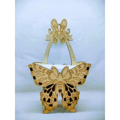Picture of Wall Hanging Artificial Flower with Wooden Butterfly tob or basket 13/16inc long - Home Decoration Item - artificial flower (Type 1)