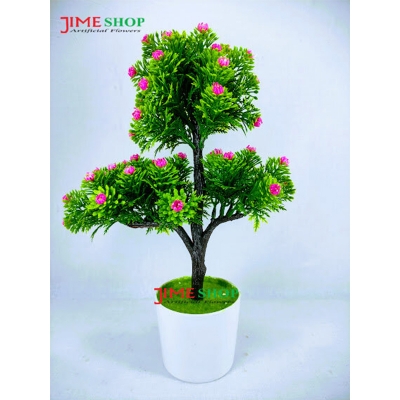 Picture of 3 Head Artificial Flower Bonsai In Plastic Tob 13Inc/34Cm Long - Home Decoration Item - artificial flower (3 Head Pink)