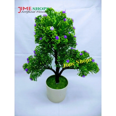 Picture of 3 Head Artificial Flower Bonsai In Plastic Tob 13Inc/34Cm Long - Home Decoration Item - artificial flower (3 Head Violet)