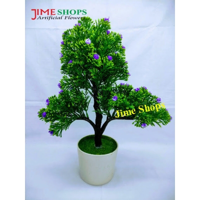 Picture of 3 Head Artificial Flower Bonsai In Plastic Tob 13Inc/34Cm Long - Home Decoration Item - artificial flower (3 Head Violet)