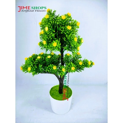 Picture of 3 Head Artificial Flower Bonsai In Plastic Tob 13Inc/34Cm Long - Home Decoration Item - artificial flower (3 Head Orange)