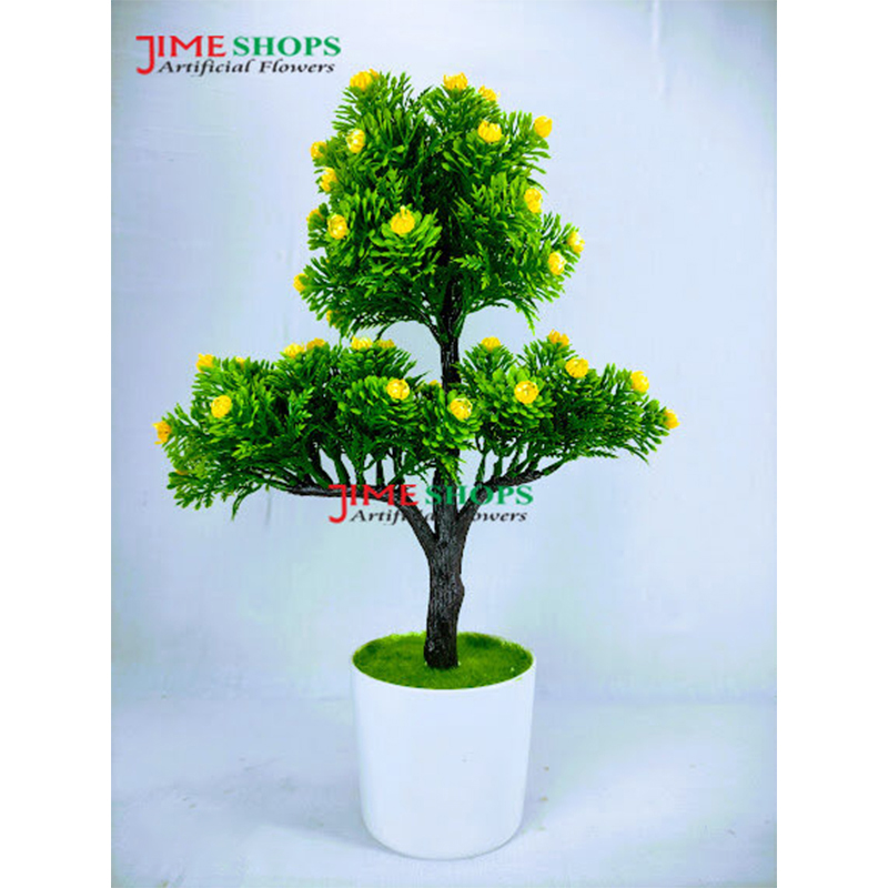 Picture of 3 Head Artificial Flower Bonsai In Plastic Tob 13Inc/34Cm Long - Home Decoration Item - artificial flower (3 Head Orange)