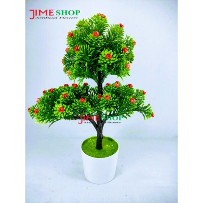 Picture of 3 Head Artificial Flower Bonsai In Plastic Tob 13Inc/34Cm Long - Home Decoration Item - artificial flower (3 Head Red)