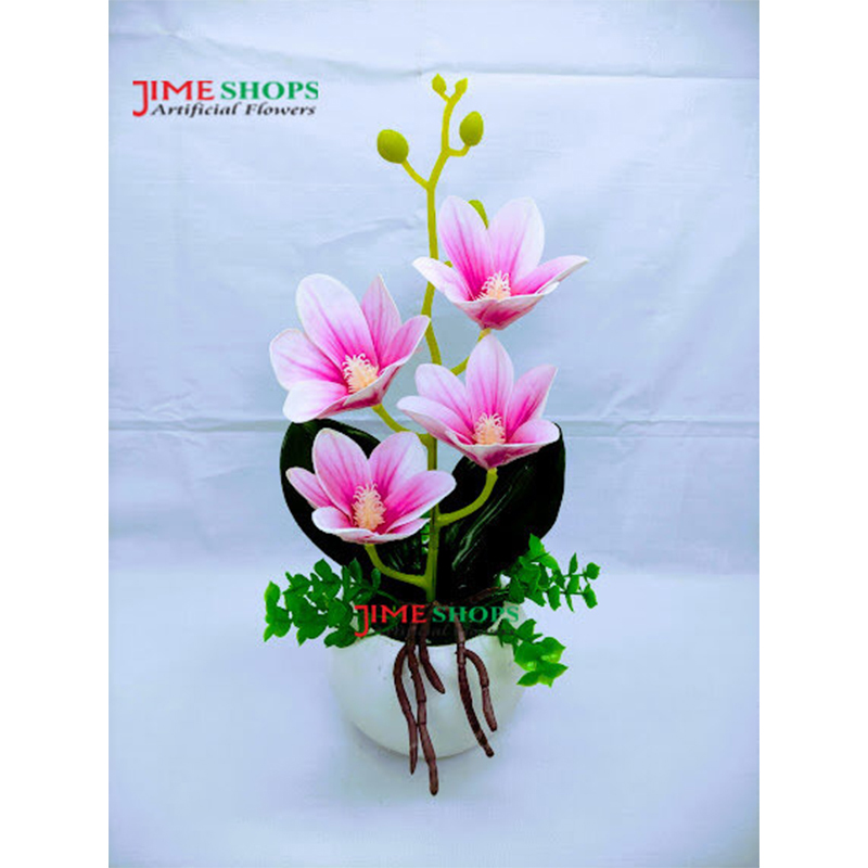 Picture of Artificial 1 stick Flower in Ceramic/Plastic tob 11inc/28cm long - Home Decoration Item (Pink 1v4 Flower)