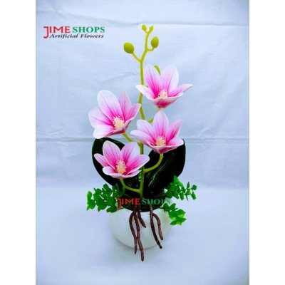 Picture of Artificial 1 stick Flower in Ceramic/Plastic tob 11inc/28cm long - Home Decoration Item (Pink 1v4 Flower)