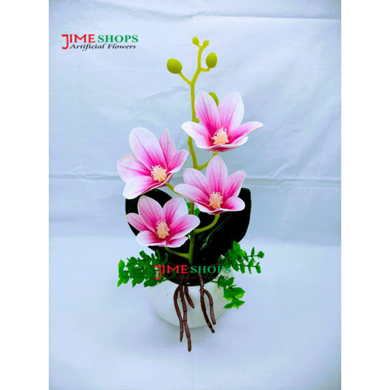 Picture of Artificial 1 stick Flower in Ceramic/Plastic tob 11inc/28cm long - Home Decoration Item (Pink 1v4 Flower)