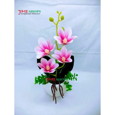 Picture of Artificial 1 stick Flower in Ceramic/Plastic tob 11inc/28cm long - Home Decoration Item (Pink 1v4 Flower)
