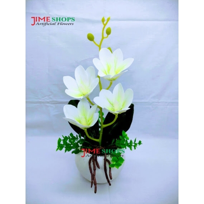 Picture of Artificial 1 stick Flower in Ceramic/Plastic tob 11inc/28cm long - Home Decoration Item (White 1v4 Flower)