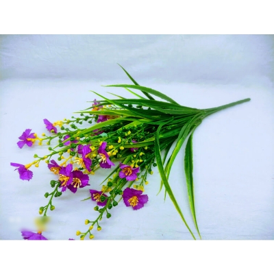 Picture of Artificial Mini Grass Flower 1 Stick 14Inc Long - Home Decoration Item - Home Decoration Item (Violet Mini G.Flower)