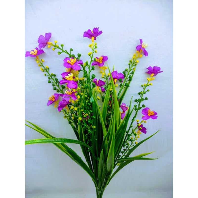 Picture of Artificial Mini Grass Flower 1 Stick 14Inc Long - Home Decoration Item - Home Decoration Item (Violet Mini G.Flower)