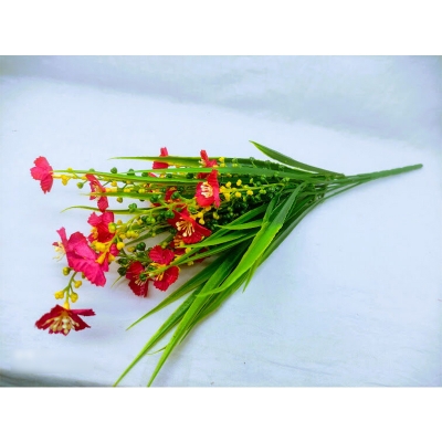 Picture of Artificial Mini Grass Flower 1 Stick 14Inc Long - Home Decoration Item - Home Decoration Item (Magenta Mini G.Flower)