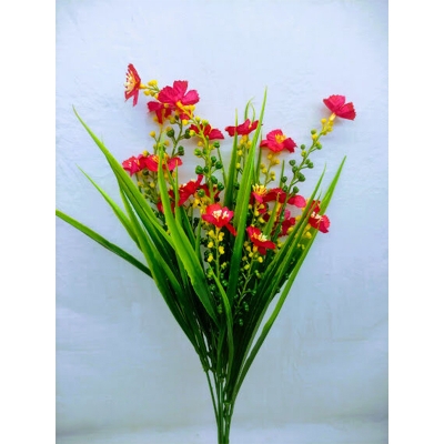 Picture of Artificial Mini Grass Flower 1 Stick 14Inc Long - Home Decoration Item - Home Decoration Item (Magenta Mini G.Flower)