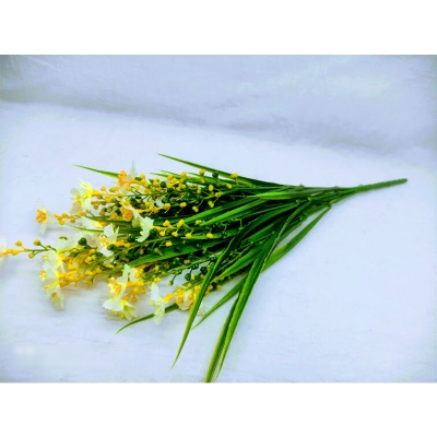 Picture of Artificial Mini Grass Flower 1 Stick 14Inc Long - Home Decoration Item - Home Decoration Item (White Mini G.Flower)