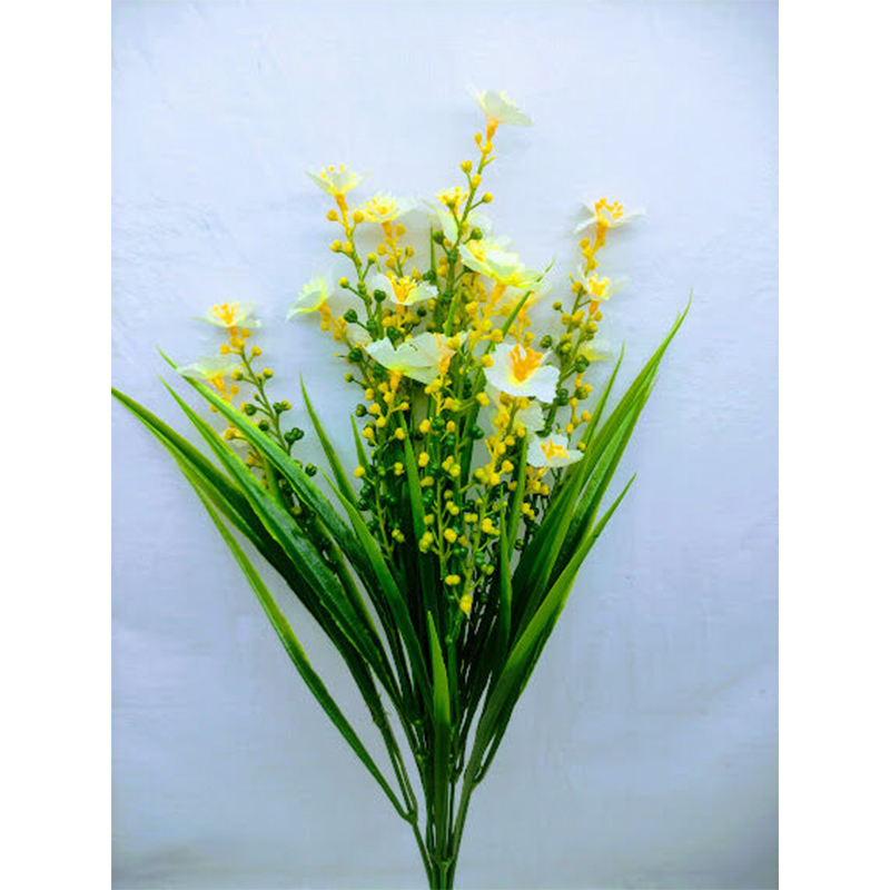 Picture of Artificial Mini Grass Flower 1 Stick 14Inc Long - Home Decoration Item - Home Decoration Item (White Mini G.Flower)