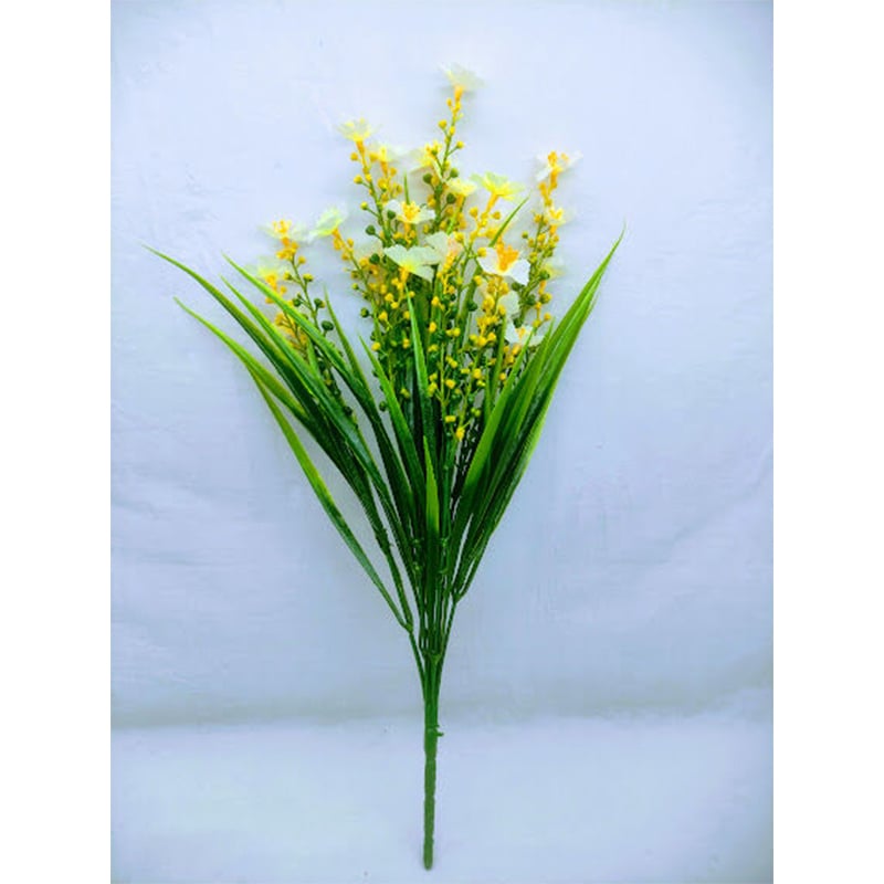 Picture of Artificial Mini Grass Flower 1 Stick 14Inc Long - Home Decoration Item - Home Decoration Item (White Mini G.Flower)