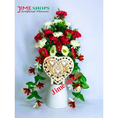 Picture of Artificial wooden hanging flower tob 14 inc by jime shops (Multi Daisy Flower)