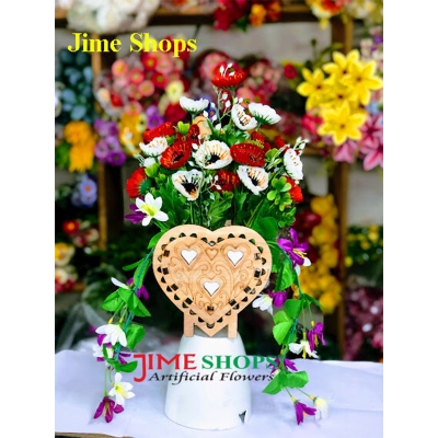 Picture of Artificial wooden hanging flower tob 14 inc by jime shops (Love tob 8)