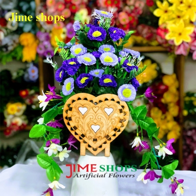 Picture of Artificial wooden hanging flower tob 14 inc by jime shops (Love tob 7)