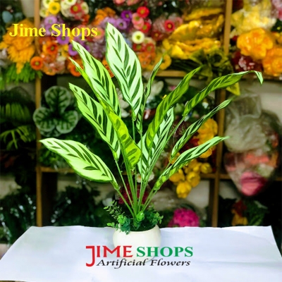 Picture of Artificial Patabahar Tree Plant In Sugar Plastic Pot 14 Inc Long For Home, Office Or Restaurant Decoration - Home Decoration Item - Home Decoration Item (Patabahar 1)