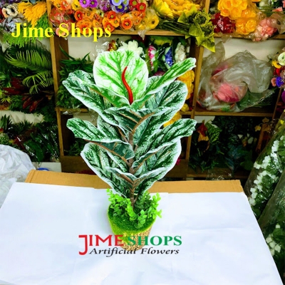 Picture of Artificial Patabahar Tree Plant In Sugar Plastic Pot 14 Inc Long For Home, Office Or Restaurant Decoration - Home Decoration Item - Home Decoration Item (Bon K.Tree)
