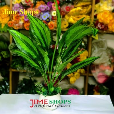 Picture of Artificial Patabahar Tree Plant In Sugar Plastic Pot 14 Inc Long For Home, Office Or Restaurant Decoration - Home Decoration Item - Home Decoration Item (Patabahar 2)