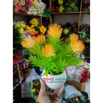 Picture of Artificial Grass Plant In Ceramic or Plastic Tob 8inc/20cm For any Kind Of Decoration - Home Decoration Item - Home Decoration Item (G.Flower Plastic Tob)
