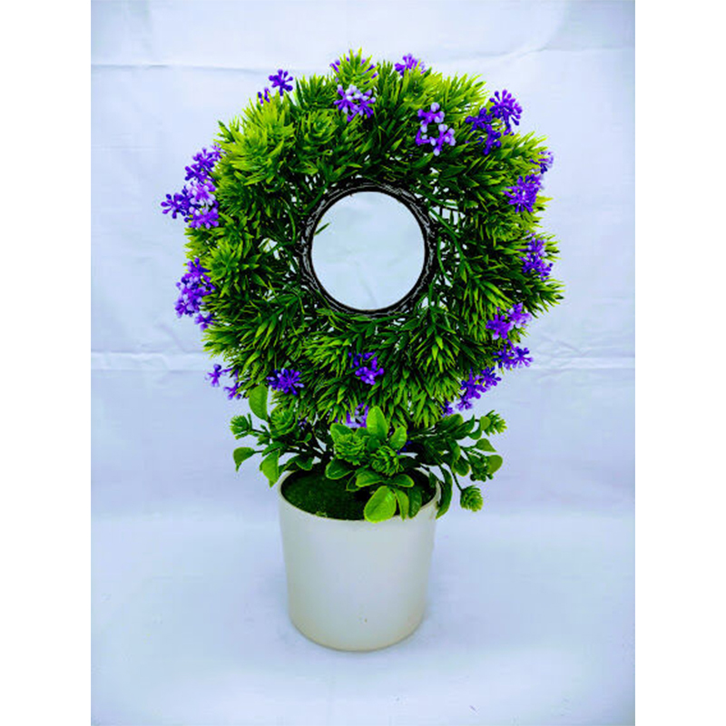 Picture of Artificial Round Bonsai Flower In Plastic Tob 10inc/26cm For any Kind Of Decoration (Violet Round Bonsai)